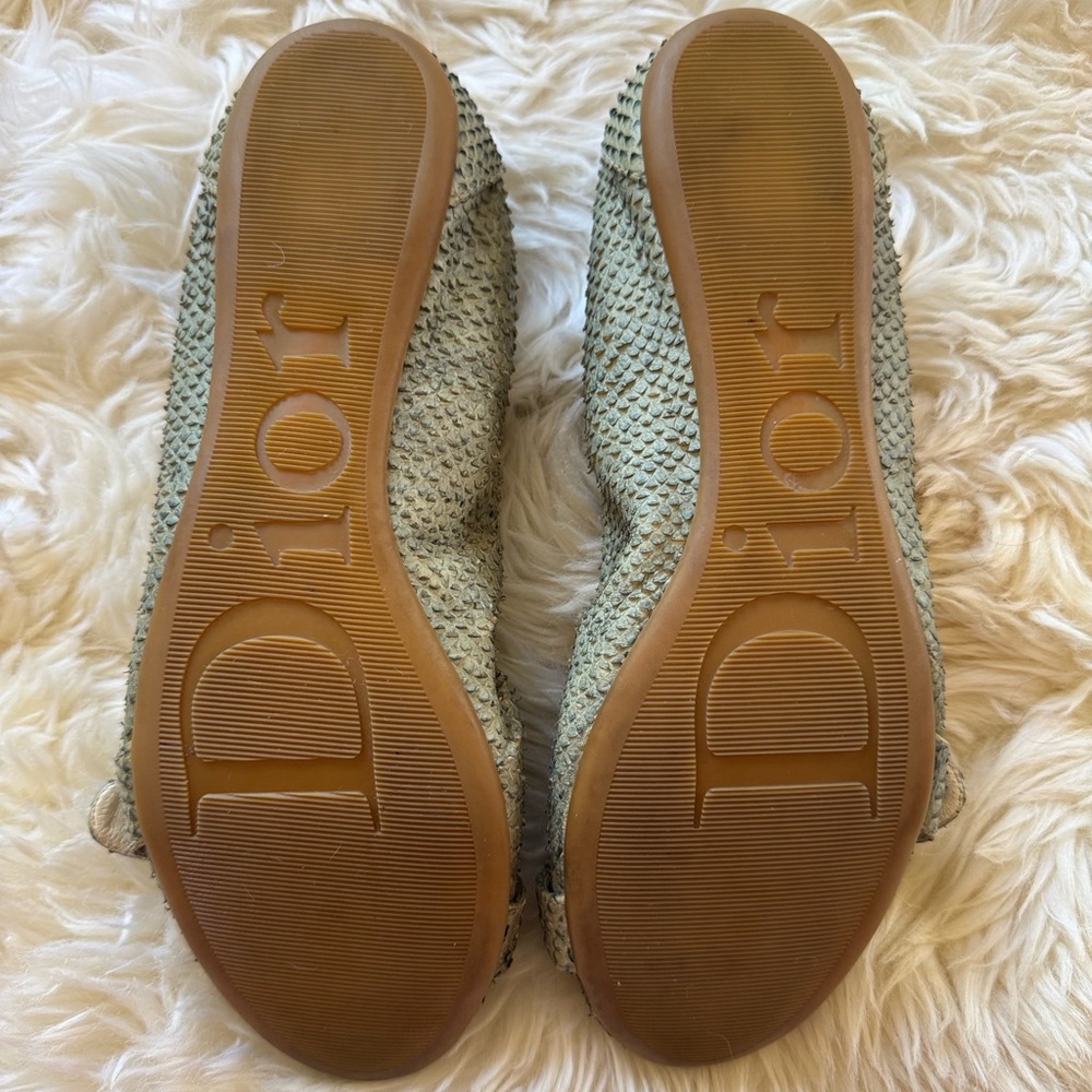 Christian Dior Snakeskin (faux) Flats, Sz 40 or 9.5 - Picture 6 of 7
